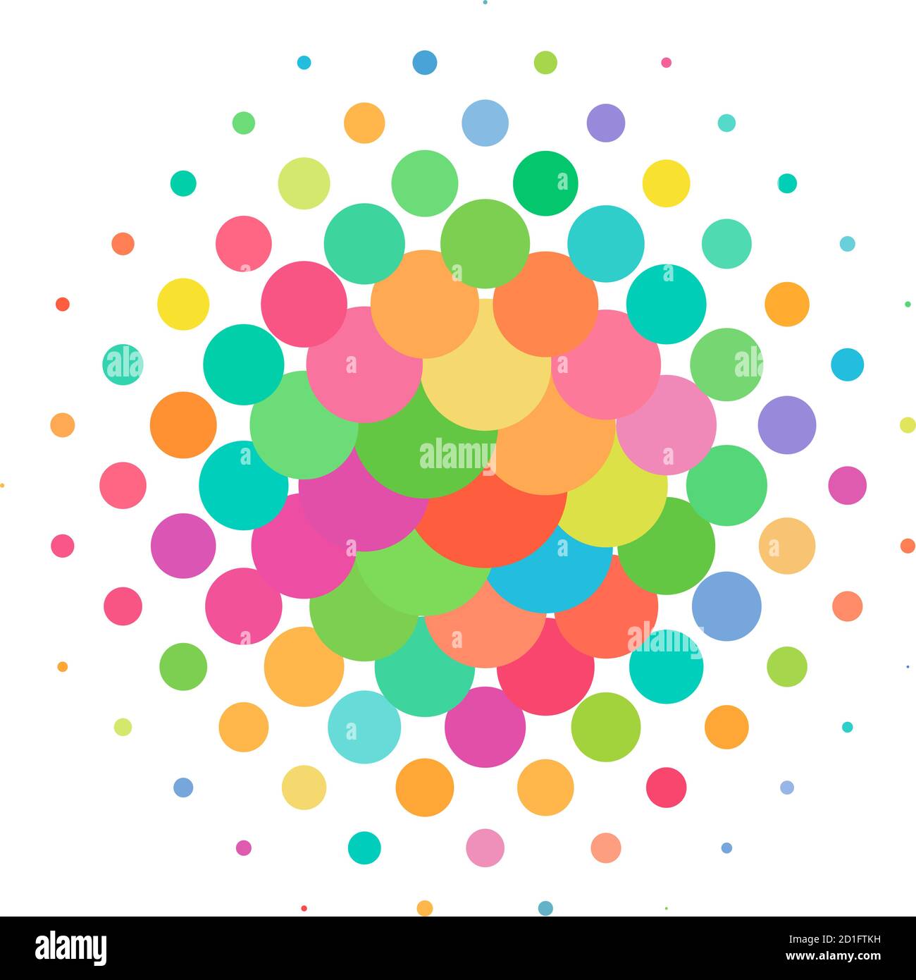 Random colorful dots halftone (half-tone) element. Dotted, circles ...