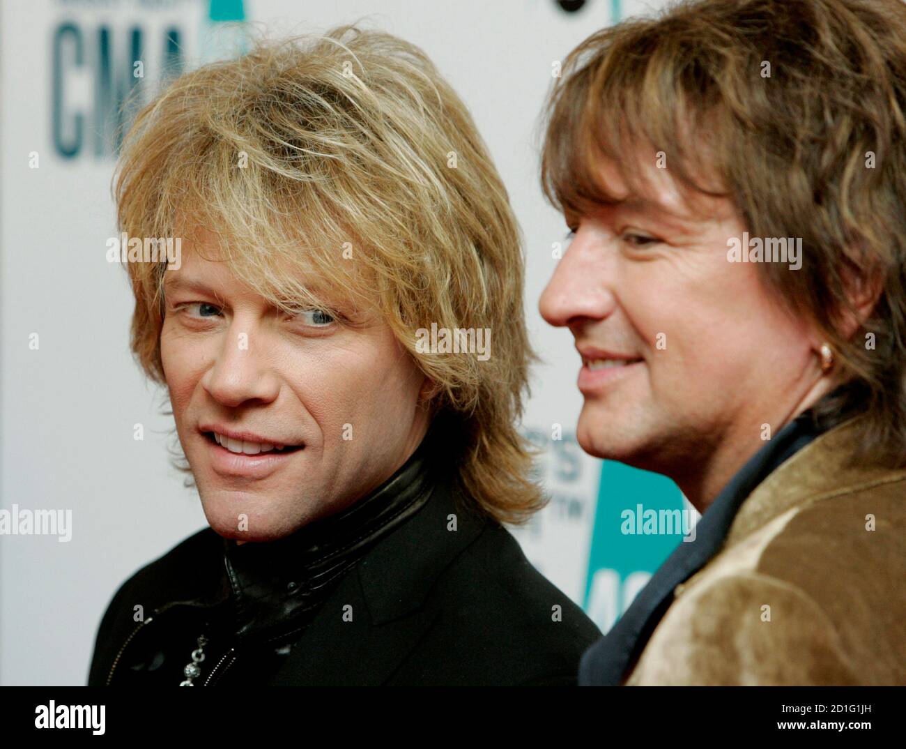 Musicians Jon Bon Jovi (L) and Richie Sambora arrive at the 40th