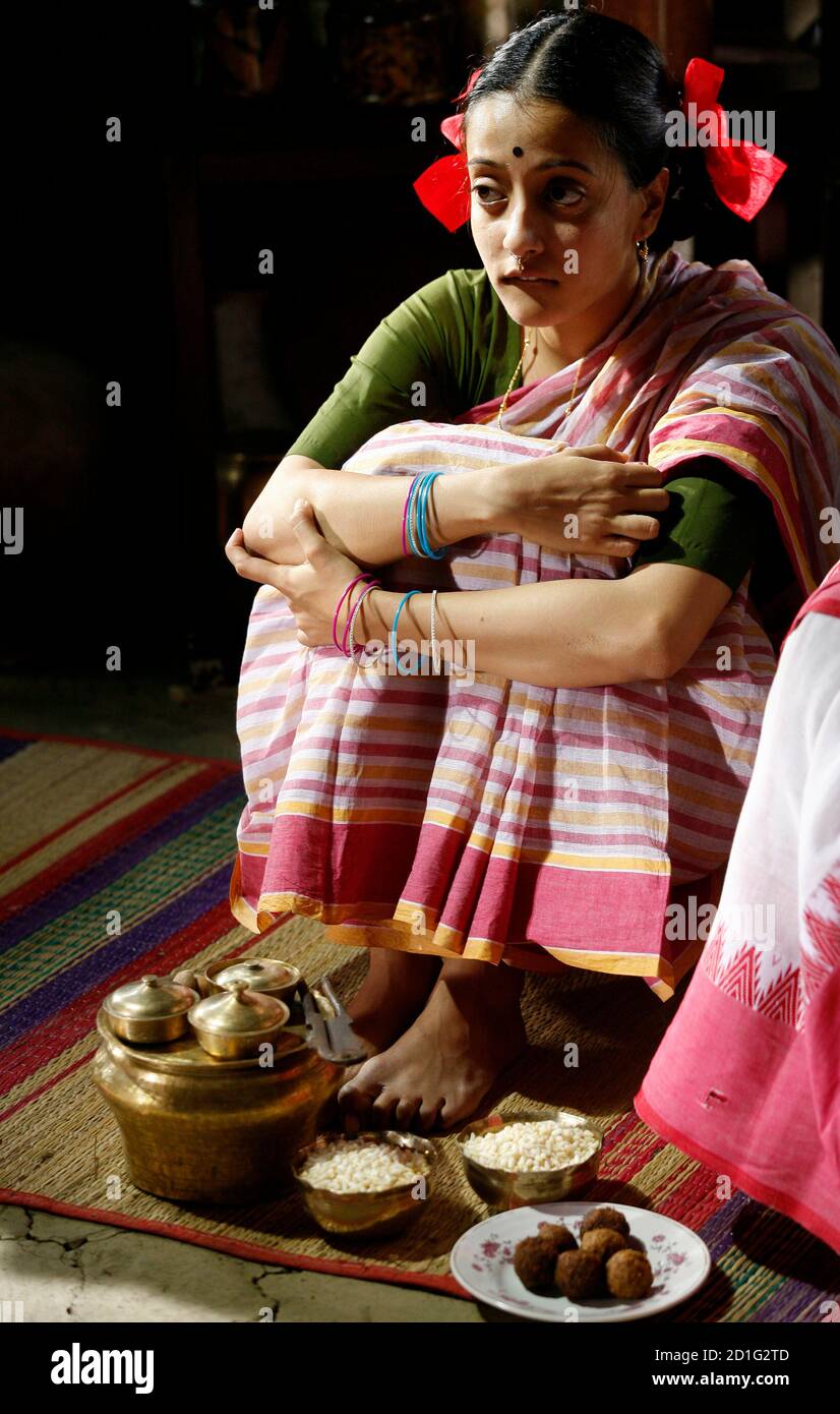 Bollywood actress Raima Sen attends the shooting of her new film "The