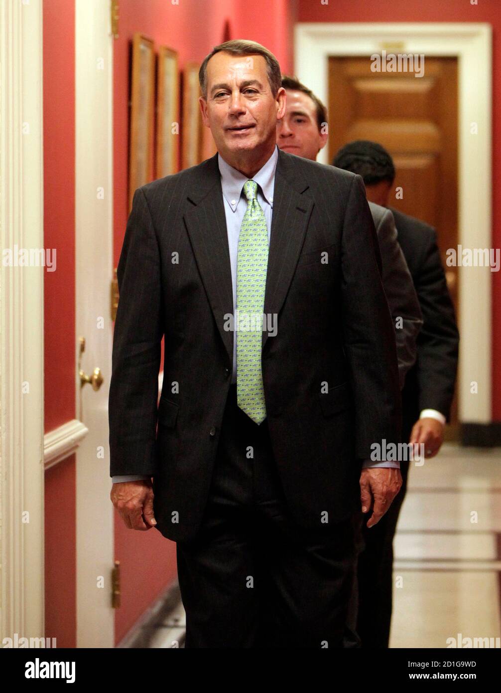 U.S. House Minority Leader John Boehner (R-OH) walks after the House vote on health care reform on Capitol Hill in Washington November 7, 2009. The U.S. House of Representatives approved a sweeping healthcare reform bill on Saturday, backing the biggest health policy changes in four decades and handing President Barack Obama a crucial victory. REUTERS/Yuri Gripas (UNITED STATES POLITICS HEALTH) Stock Photo