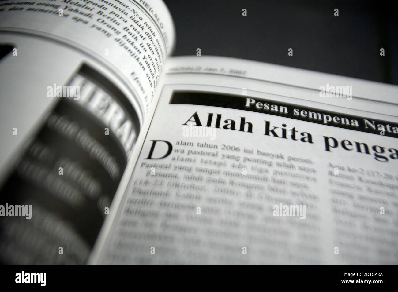 The Word Allah Is Seen In The Headline Of An Article In The Herald The Catholic