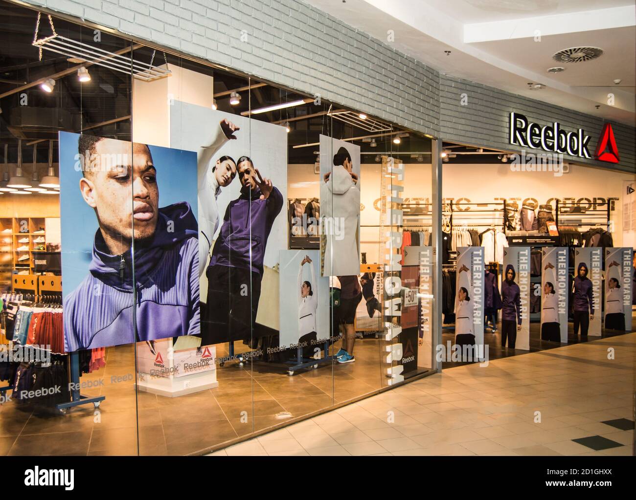 Moscow, Russia - October 8, 2019: Reebok brand store in the Europolis shopping in Moscow. Modern interior of a sportswear retail store Stock Photo - Alamy