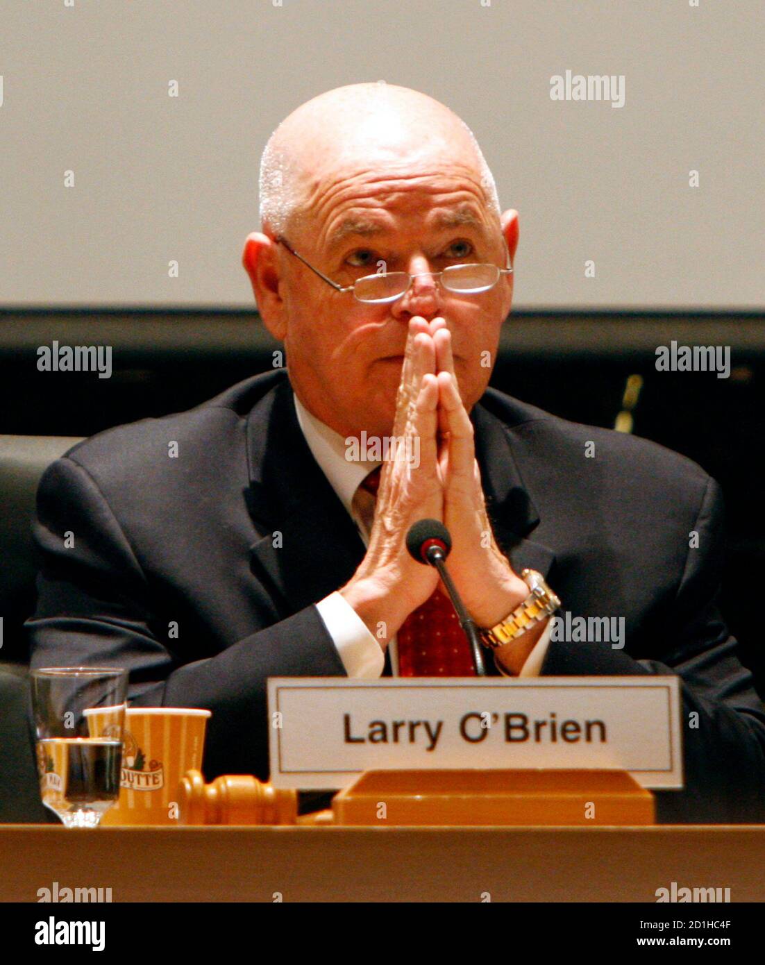 Ottawa Mayor Larry O Brien Pauses During A City Council Meeting In Ottawa December 10 2007 O Brien Was Charged On Monday With Bribing An Opponent To Drop Out Of A Mayoral Race Last