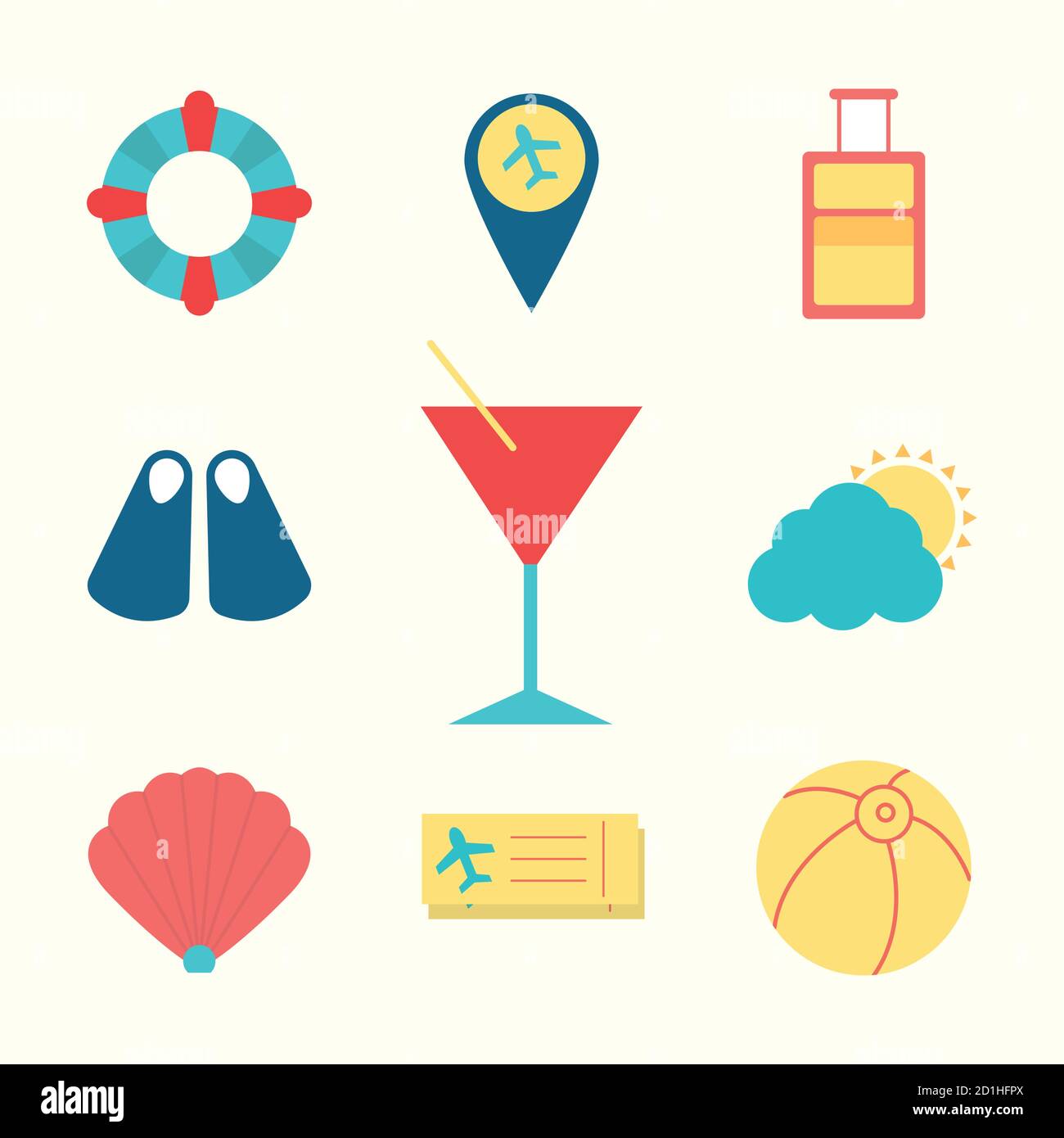 summer flat style set icons vector design Stock Vector Image & Art - Alamy