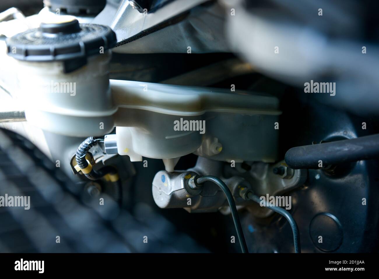 Detail of engine car inside the car hood Stock Photo - Alamy