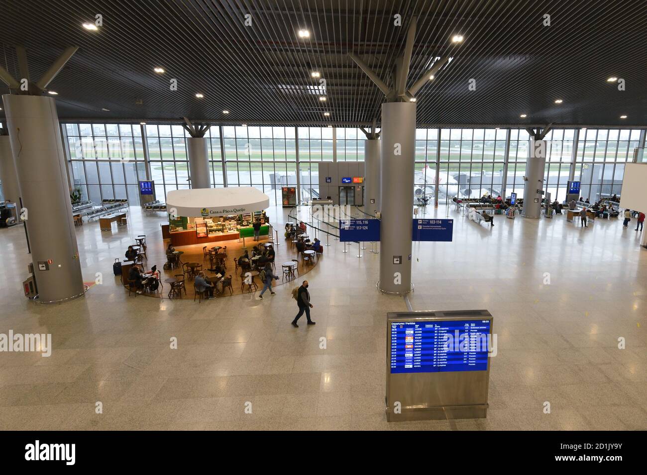 Porto Alegre Airport new passengers terminal 1, operated by Fraport Brazil. Inside Salgado Filho International Airport. Stock Photo
