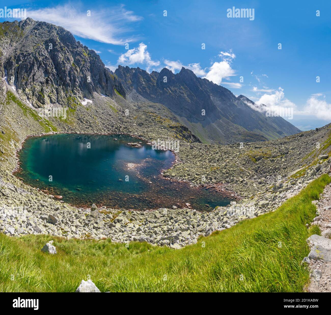 High Tatras - Slovakia - The the look to Capie pleso lake with the Satan peak in the background. Stock Photo