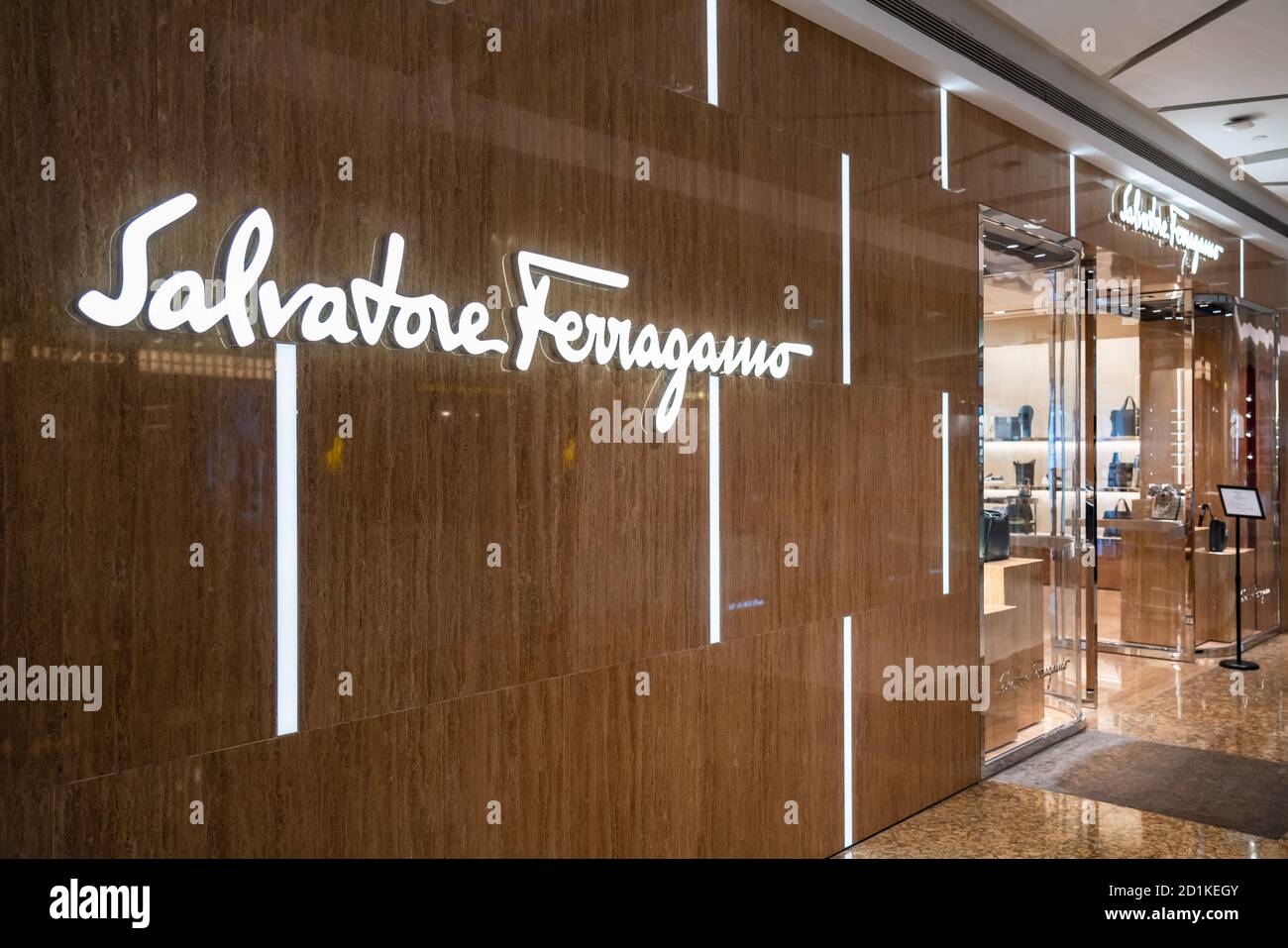 Shenzhen, China. 05th Oct, 2020. Italian luxury goods high-end retailer Salvatore Ferragamo logo and store seen in Shenzhen. Credit: SOPA Images Limited/Alamy Live News Stock Photo