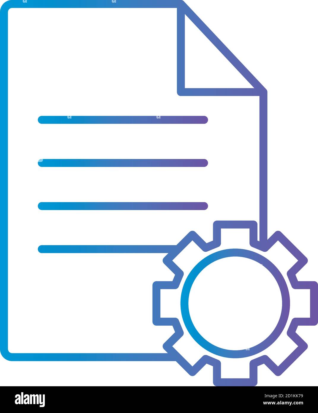 document with gear gradient style icon vector design Stock Vector Image