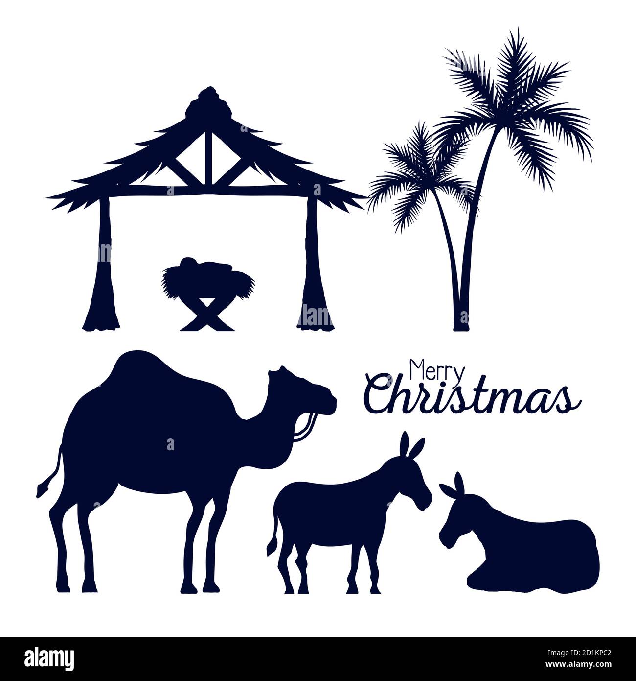 merry christmas and nativity icon collection silhouettes vector design Stock Vector Image & Art - Alamy for Free Printable Christmas Silhouette Images