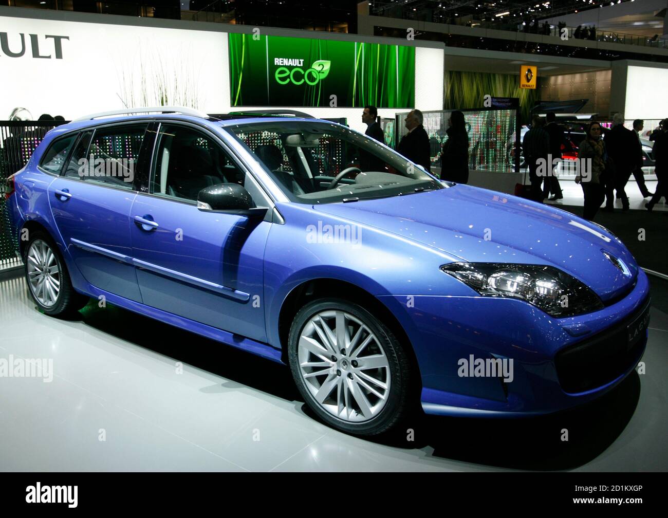 A Renault Laguna GT is displayed during the second media day of the 78th  Geneva Car Show at the Palexpo in Geneva March 5, 2008. REUTERS/Denis  Balibouse (SWITZERLAND Stock Photo - Alamy