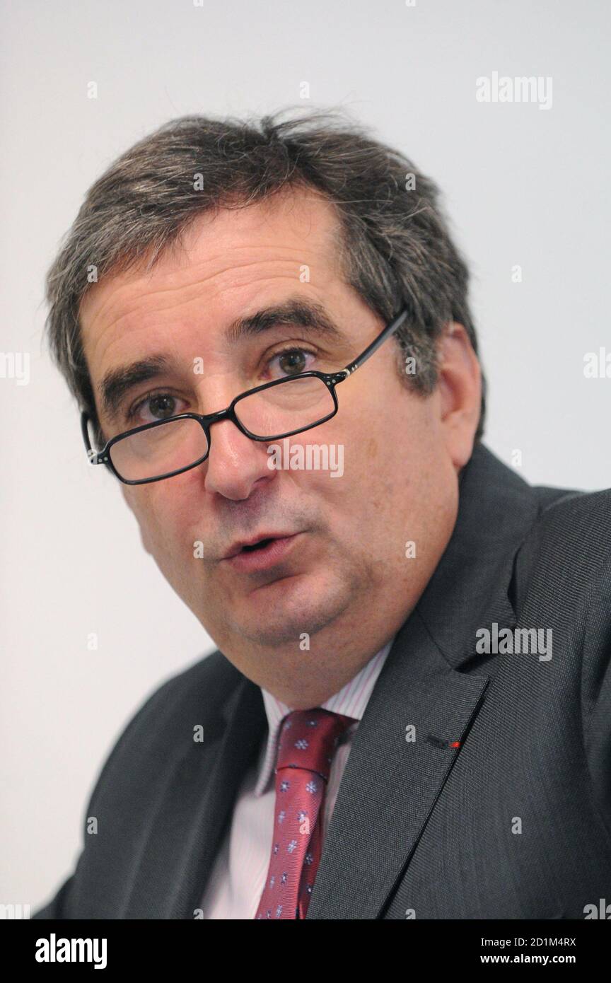 Jean-Francois Vilotte, the president of Arjel, the regulator of gaming in  France, gives a news conference in Paris June 8, 2010. Eleven companies  have been licensed and registered by the French government