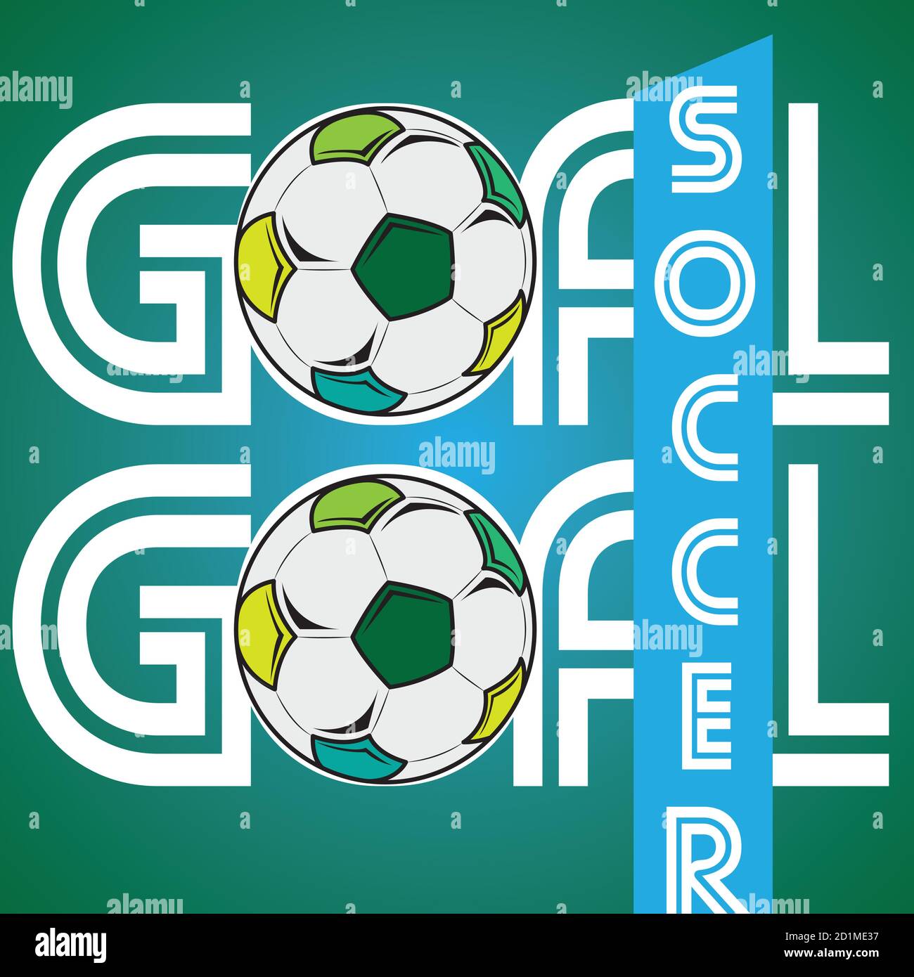 Goal celebration poster with a soccer balls Vector Stock Vector Image