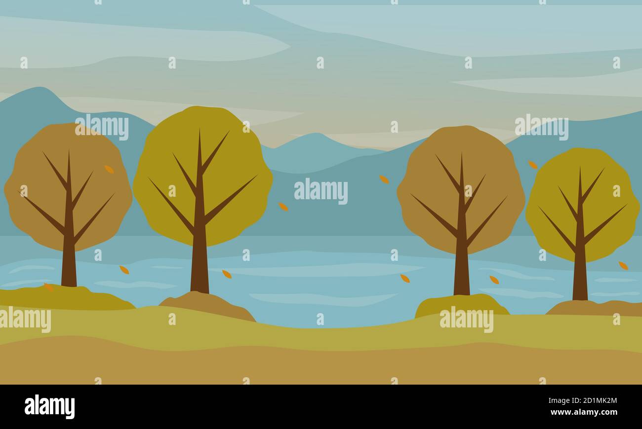 Illustration vector design of autumn landscape Stock Vector Image & Art ...