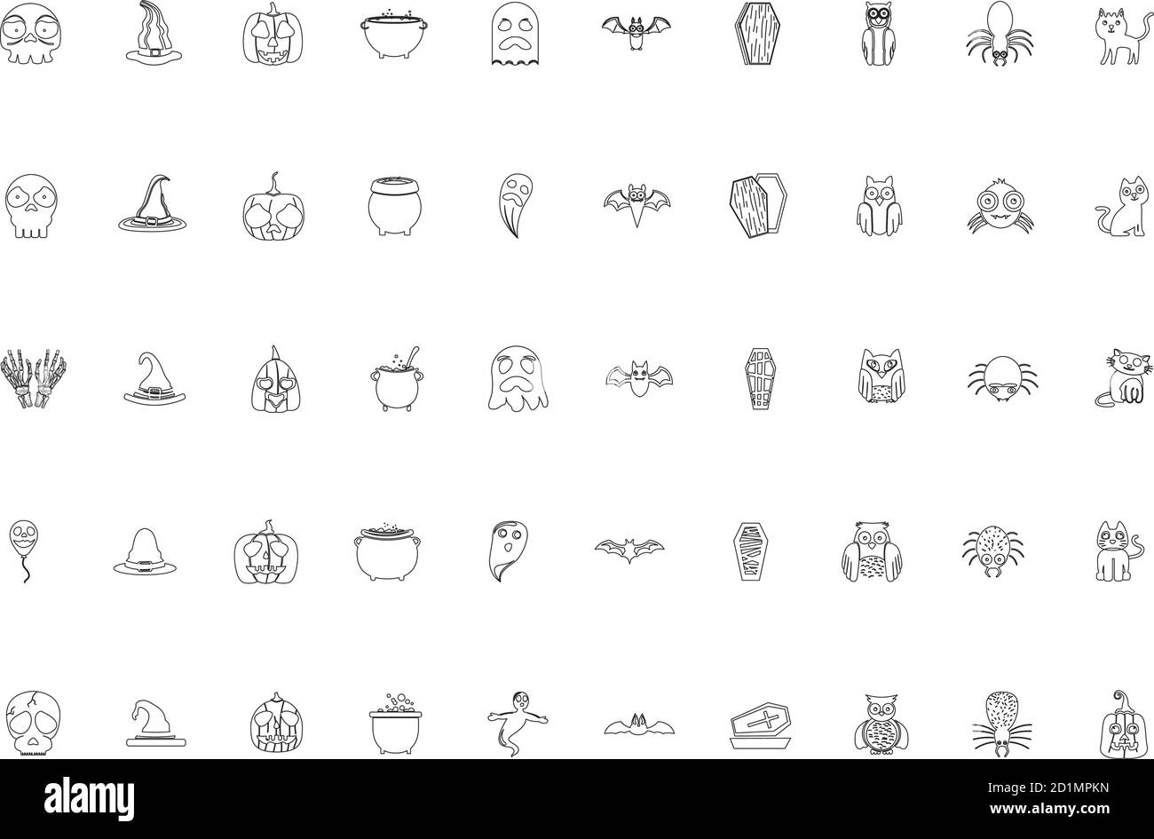 Set of halloween icons. Halloween holiday Vector Stock Vector Image