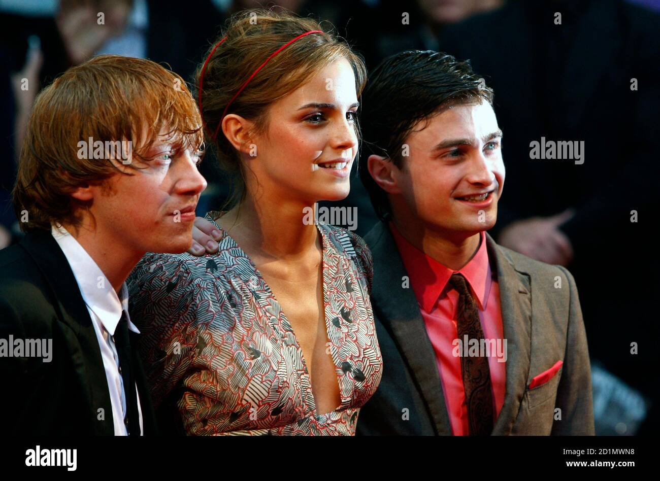 British Actors Rupert Grint L R Emma Watson And Daniel Radcliffe Arrive For The World Premiere Of