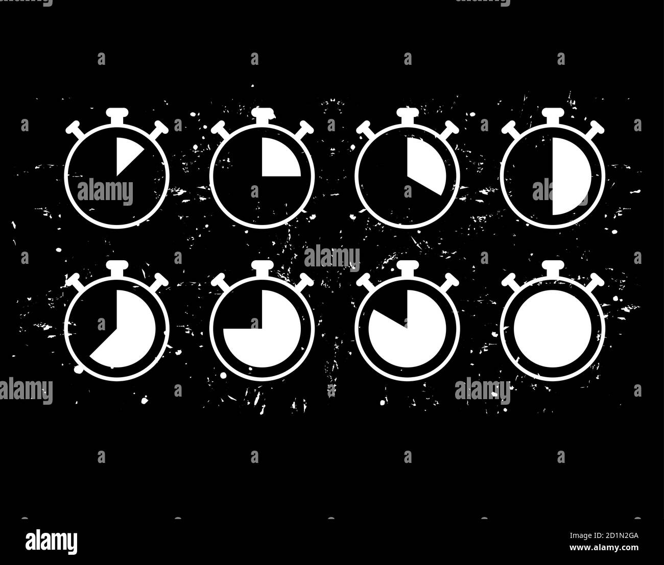 Alarm Clock Flat Icon on black background in vector illustration Stock ...