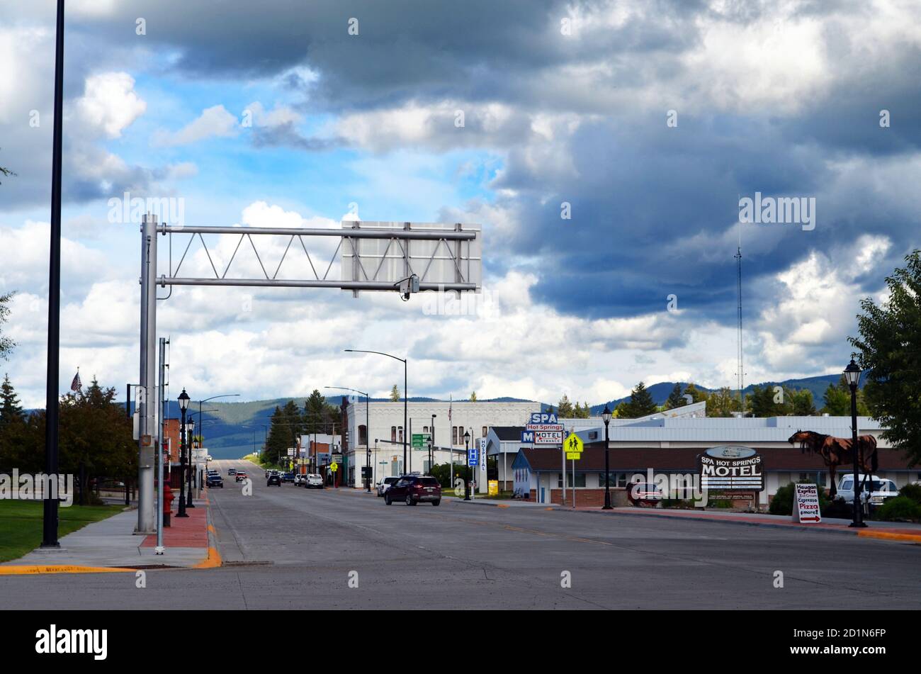 Montana White Sulphur Springs Main Street Stock Photo Alamy