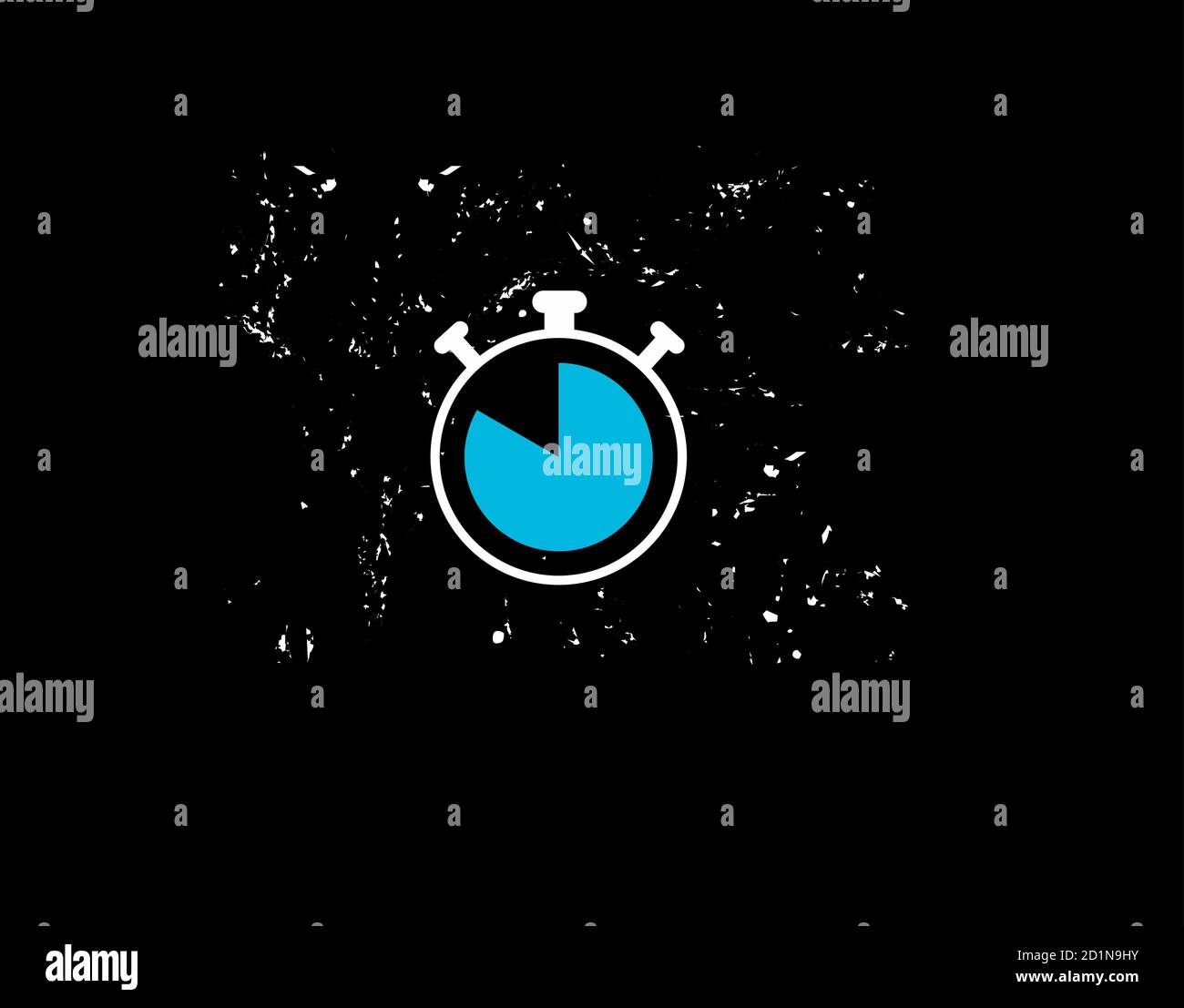 Alarm Clock Flat Icon on black background in vector illustration Stock Vector