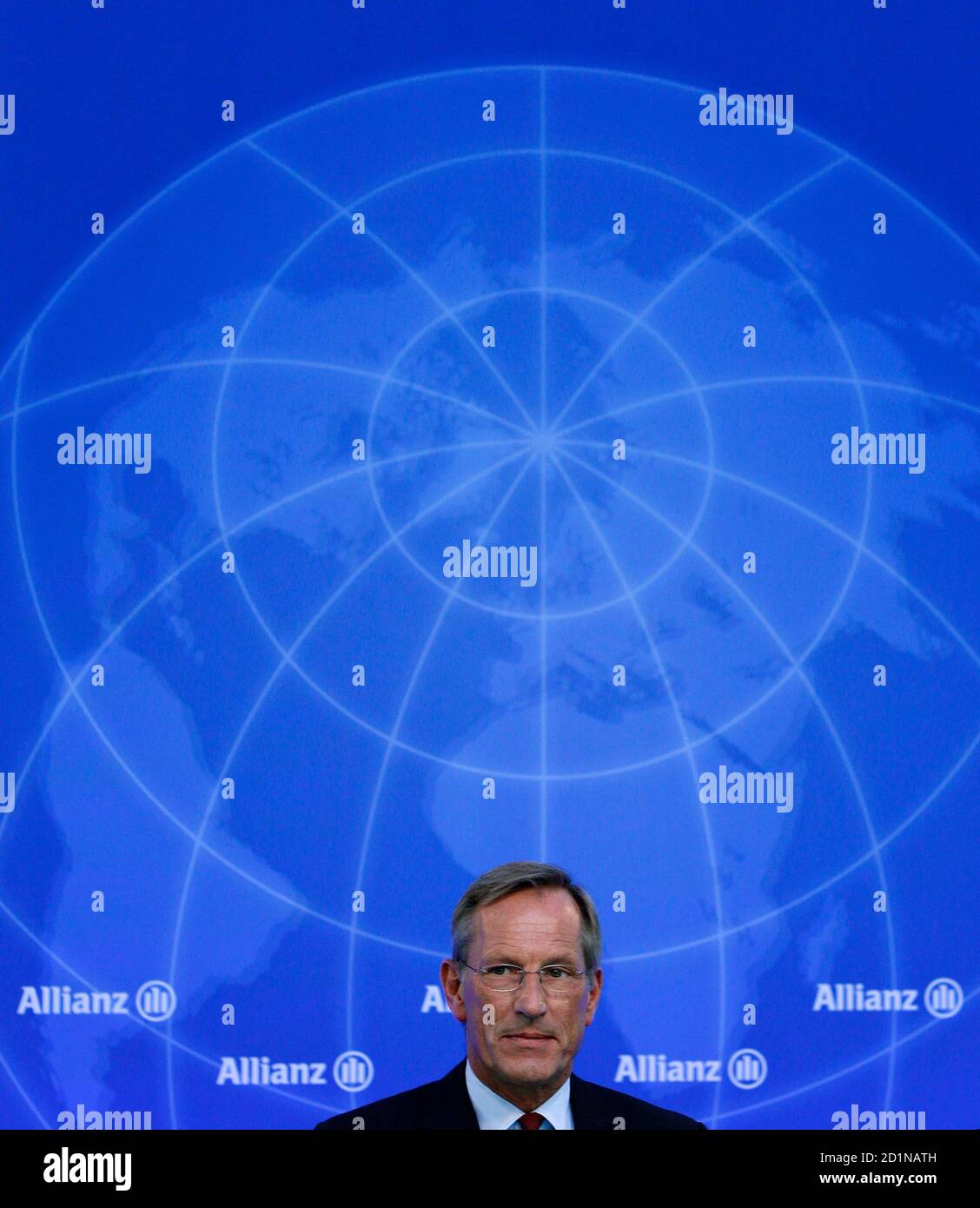 Michael Diekmann, CEO of Europe's biggest insurer Allianz, arrives for the company's annual news conference in Munich February 25, 2010. Allianz on Thursday forecast a stagnating year ahead, mired in low economic growth and high unemployment. REUTERS/Michaela Rehle (GERMANY - Tags: BUSINESS) Stock Photo
