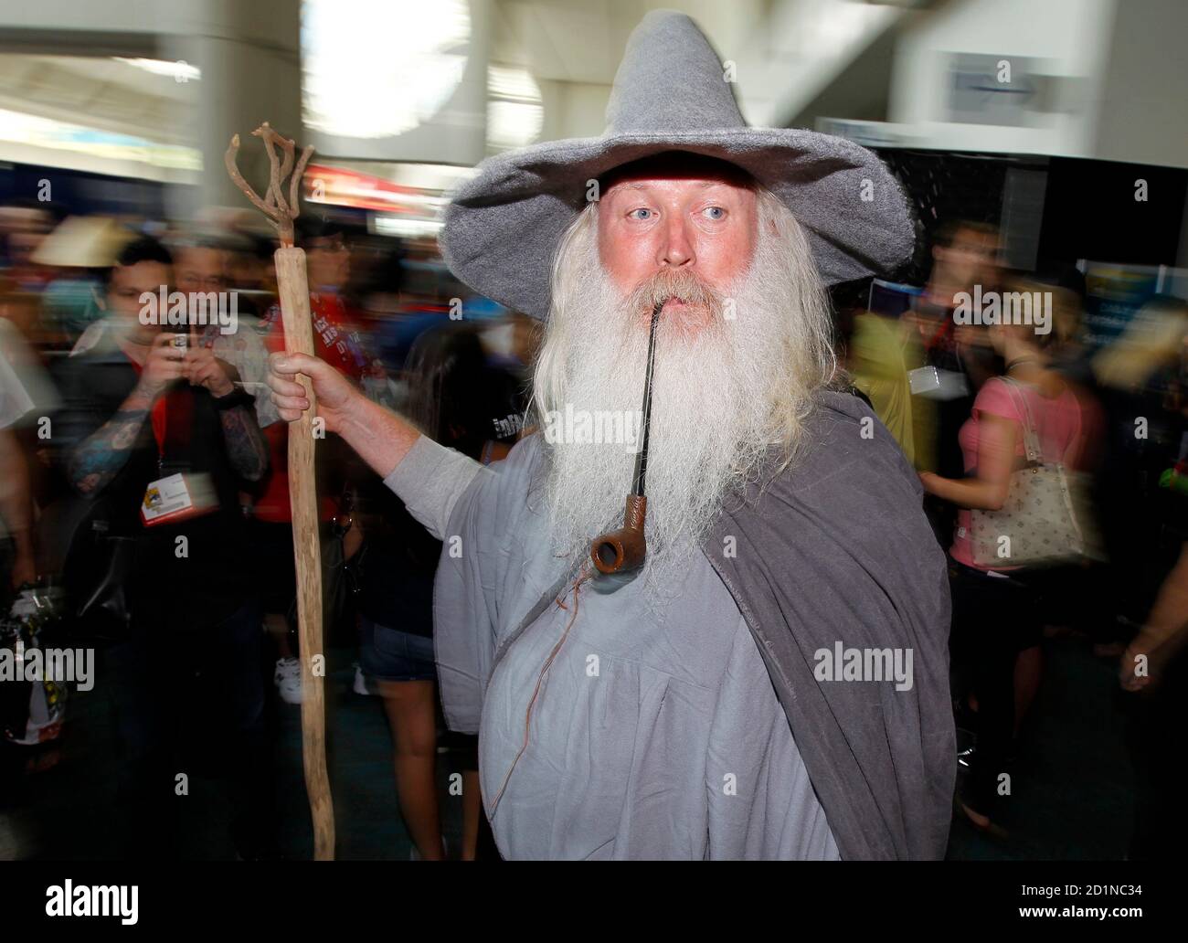 An attendee arrives for the third day of the pop culture convention Comic Con in San Diego, California July 24, 2010.    REUTERS/Mike Blake  (UNITED STATES - Tags: ENTERTAINMENT) Stock Photo