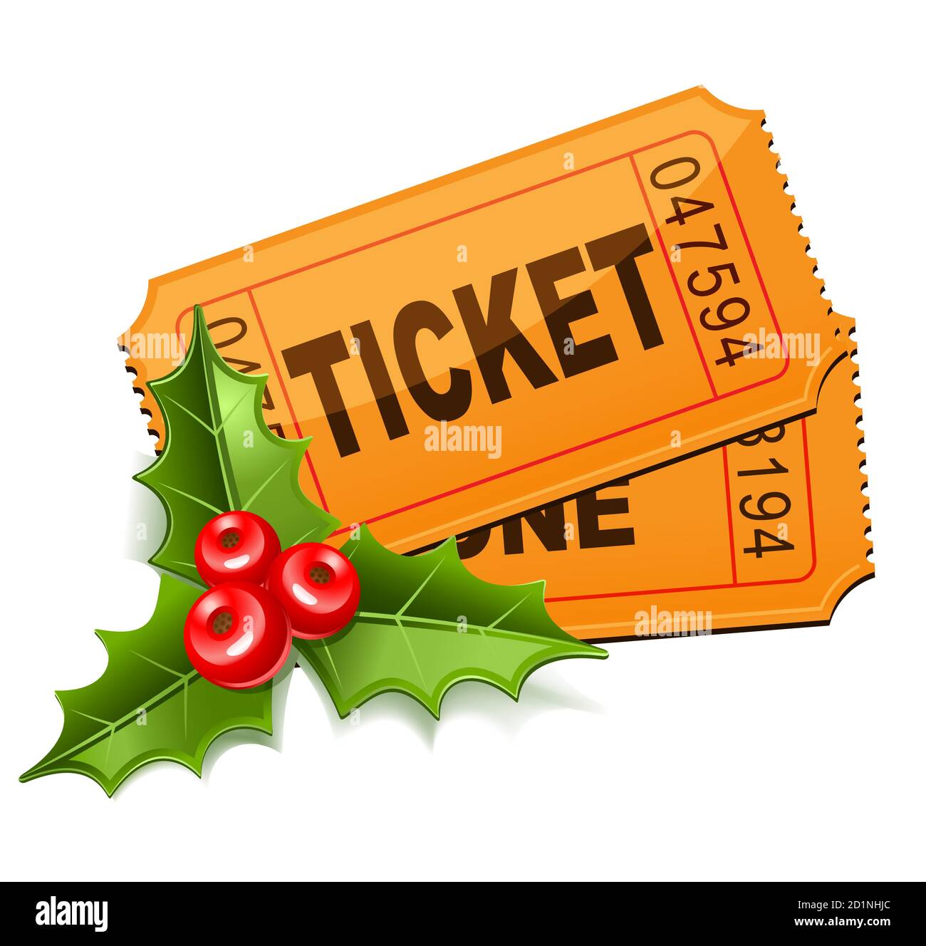 Christmas Sale. Tickets with the mistletoe Stock Vector