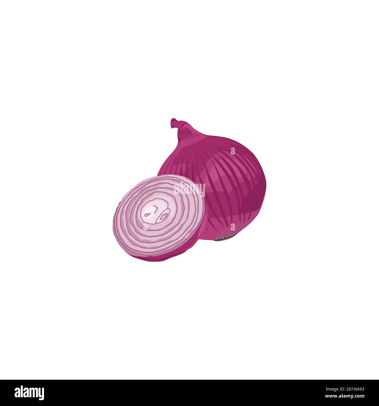 Fresh vegetable Onion isolated vector illustration Stock Vector