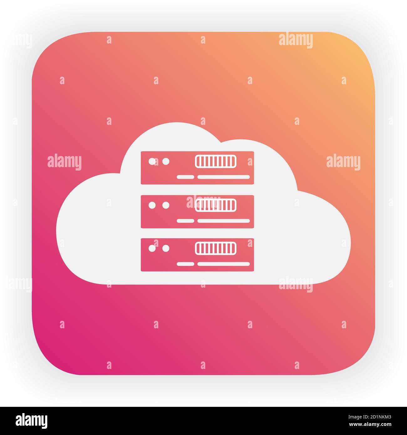 Cloud storage server icon. Technology online. Flat vector Stock Vector