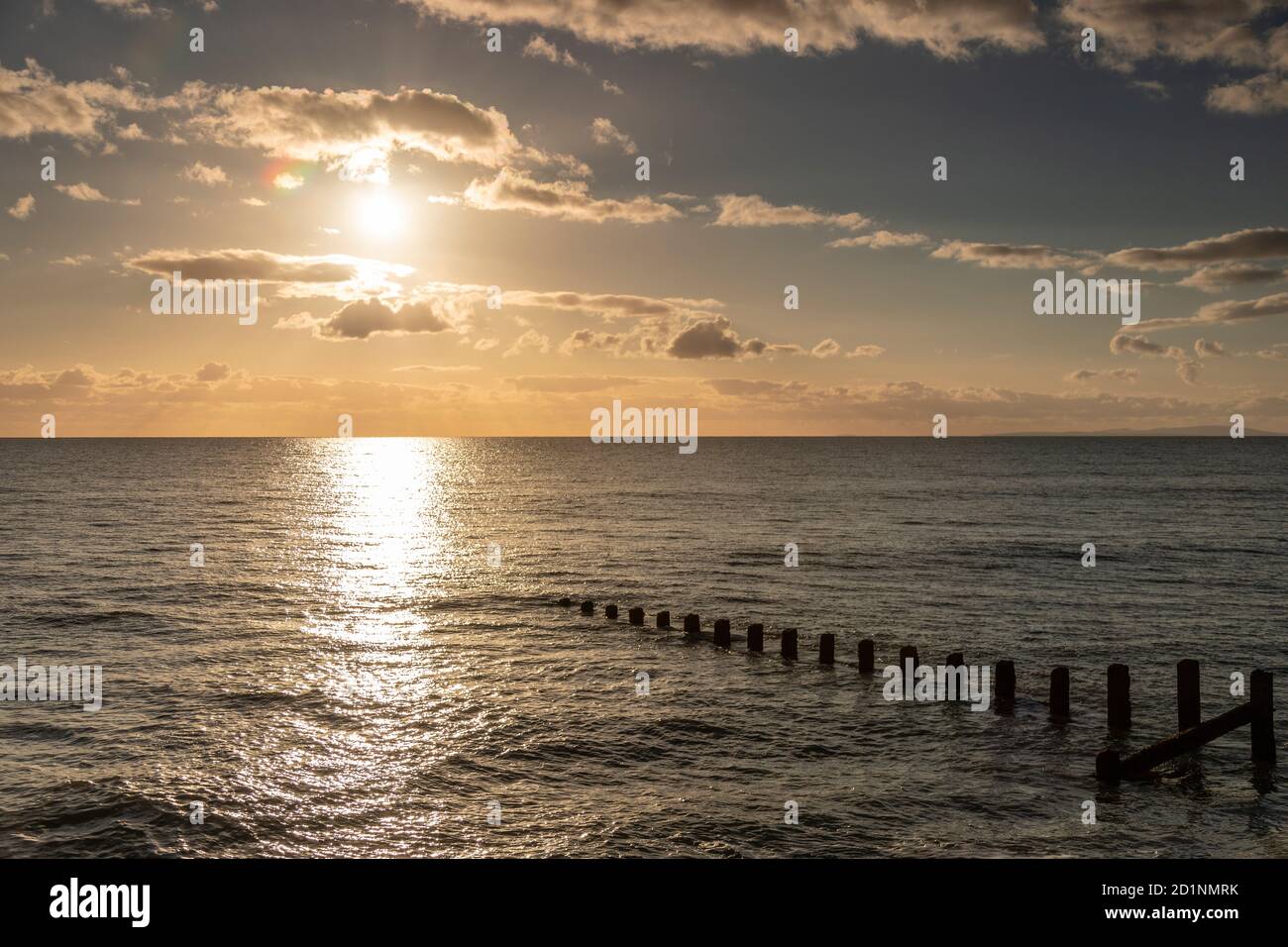 Sunset at Barmouth on the Wales coast Stock Photo