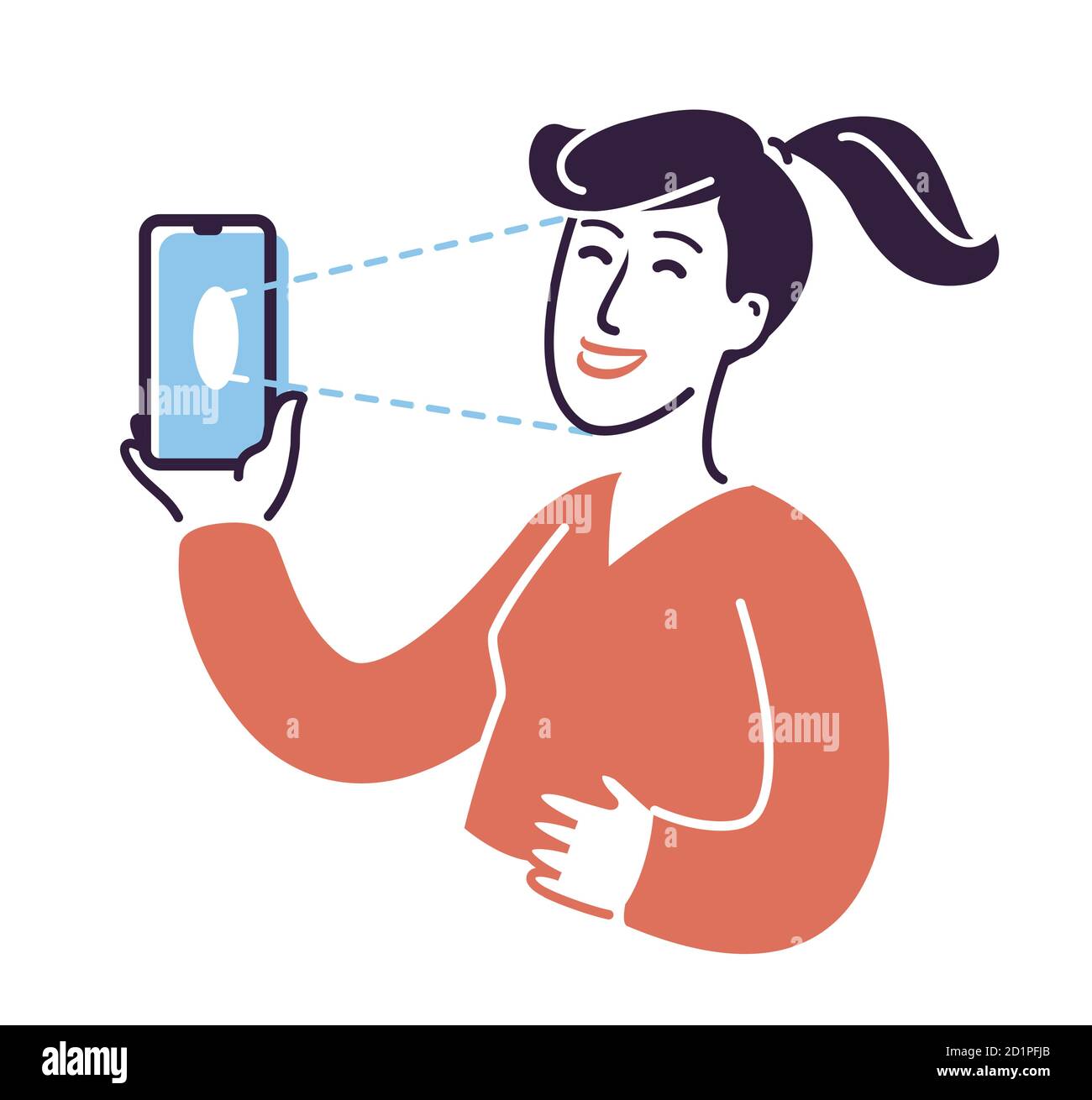 Biometric profile symbol. Authentication, verification vector illustration Stock Vector