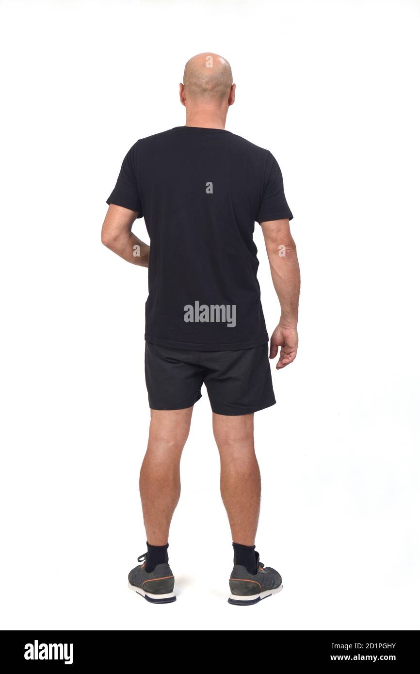 Rear view bald man wearing hi-res stock photography and images - Alamy
