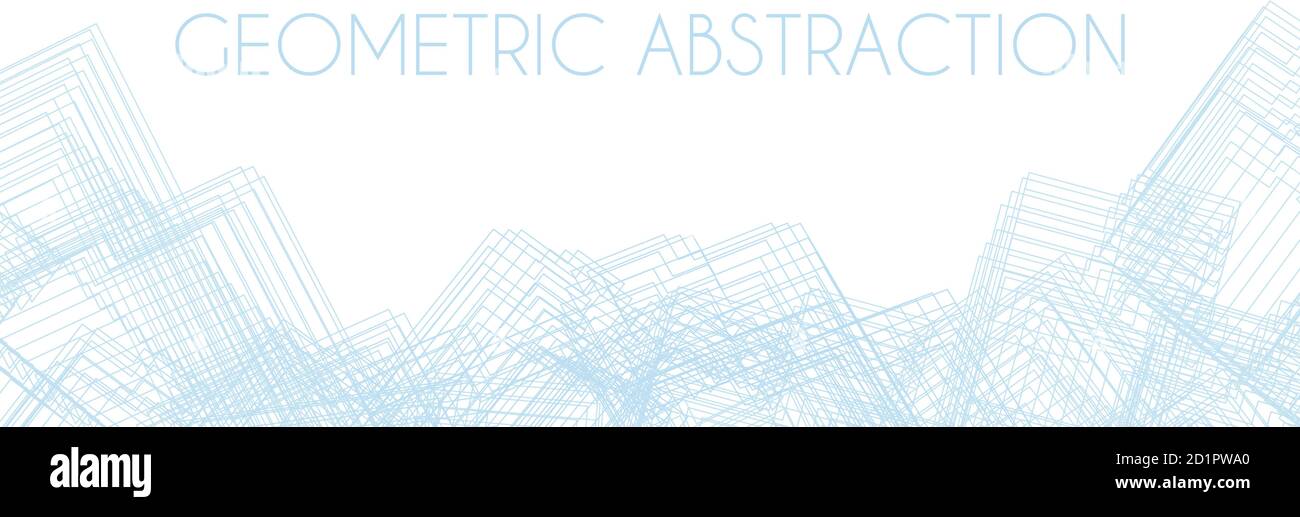 Subtle pale blue geometric abstraction on white background. Vector graphics Stock Vector