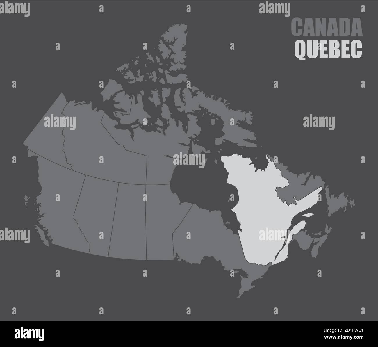 Canada Quebec map Stock Vector