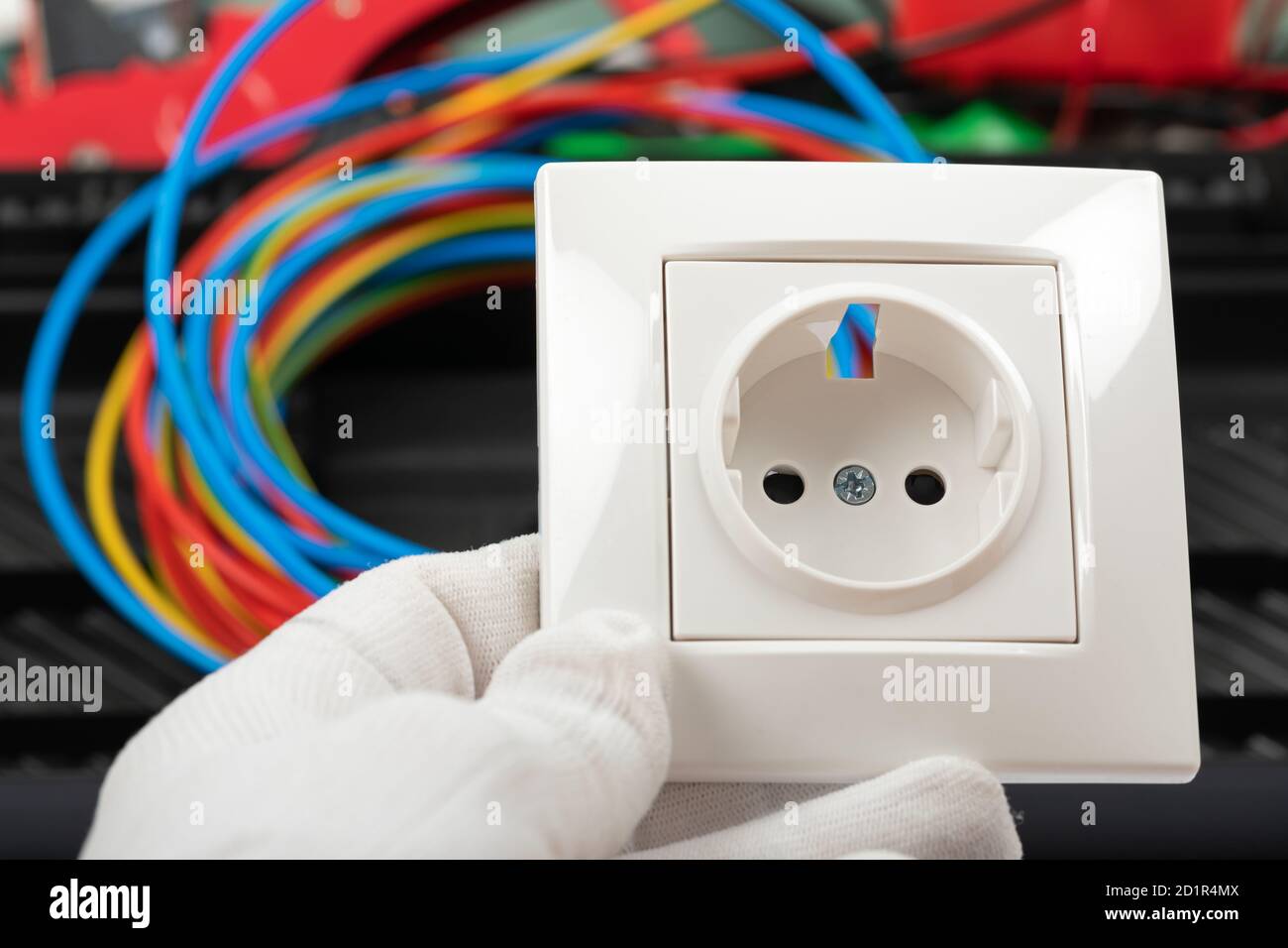Tools for electrician needs: shocket multimeter, voltage testers, wire strippers, pliers, Stock Photo