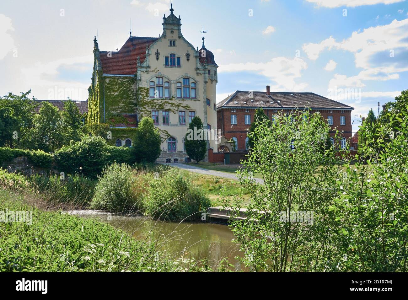 Neustadt, Germany, May 29., 2020 Historical building, with the seat of a court behind the arm