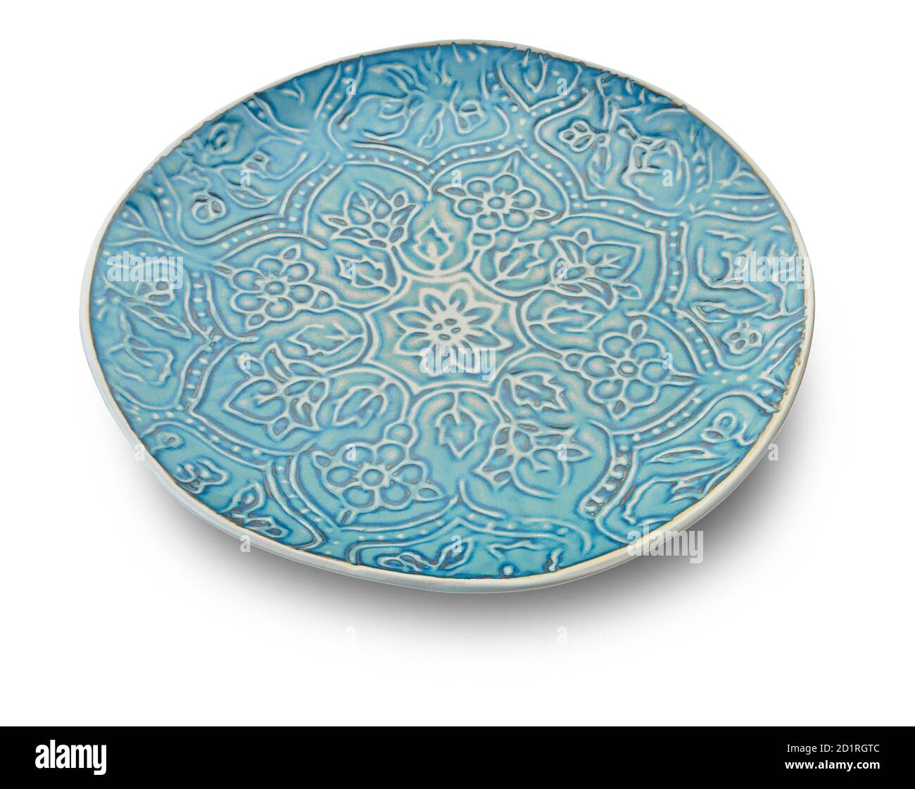 empty kitchen plates with clipping path on a white isolated background Stock Photo