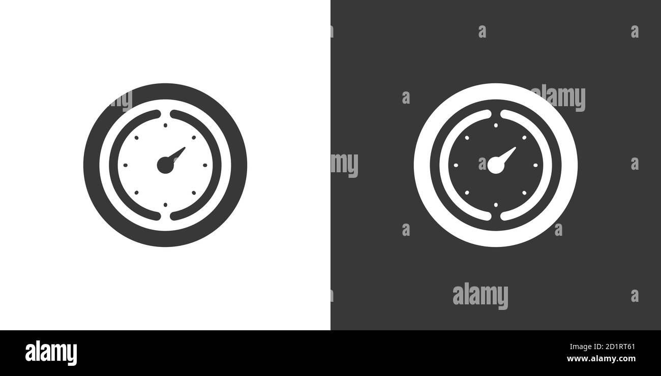 Barometer. Isolated icon on black and white background. Weather glyph