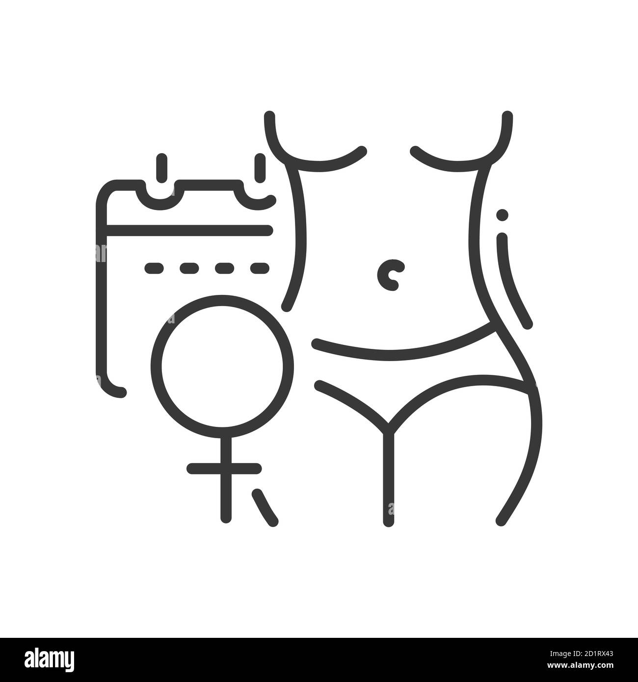 Gynecologic problem - vector line design single isolated icon Stock Vector