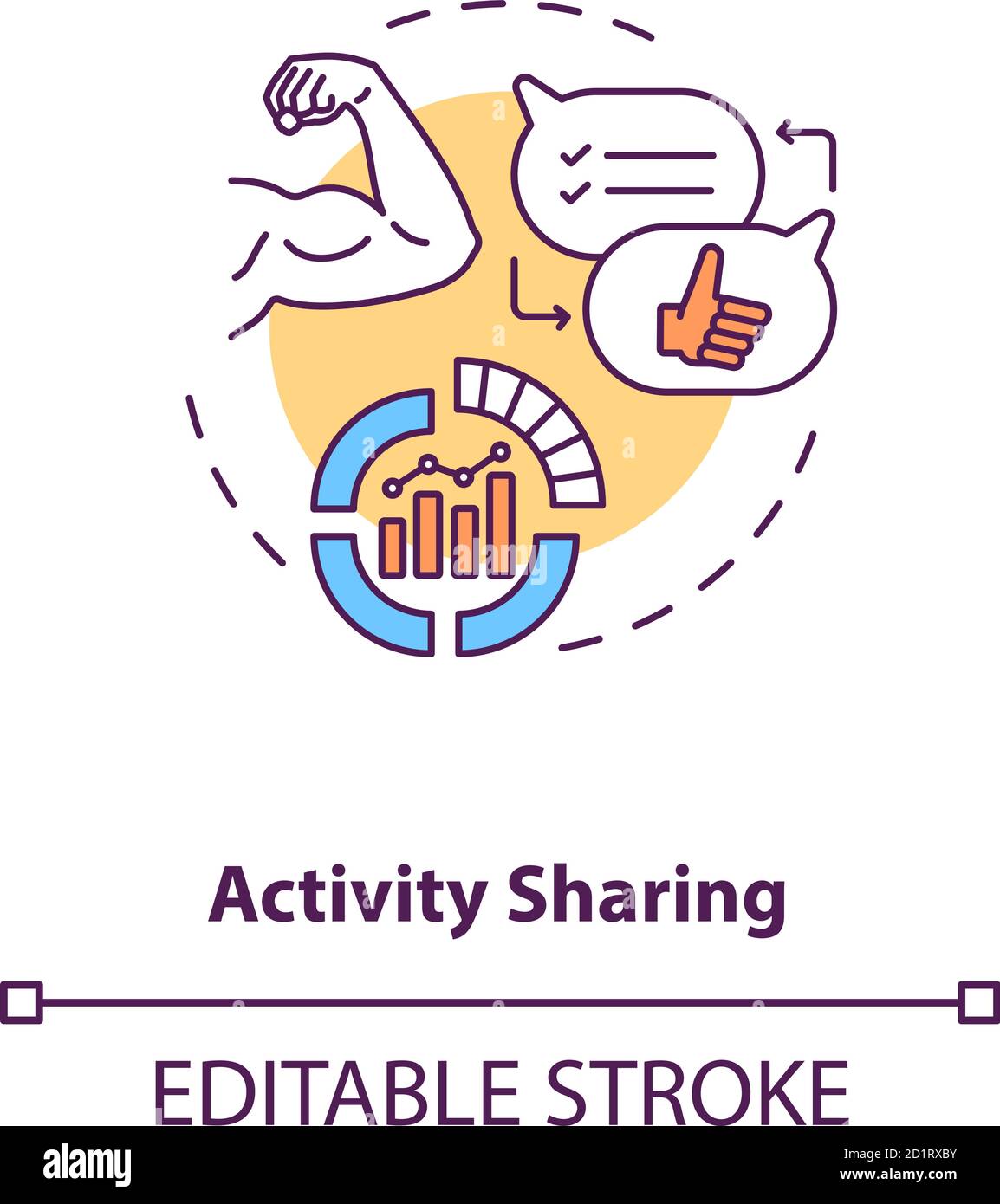 Activity sharing concept icon Stock Vector