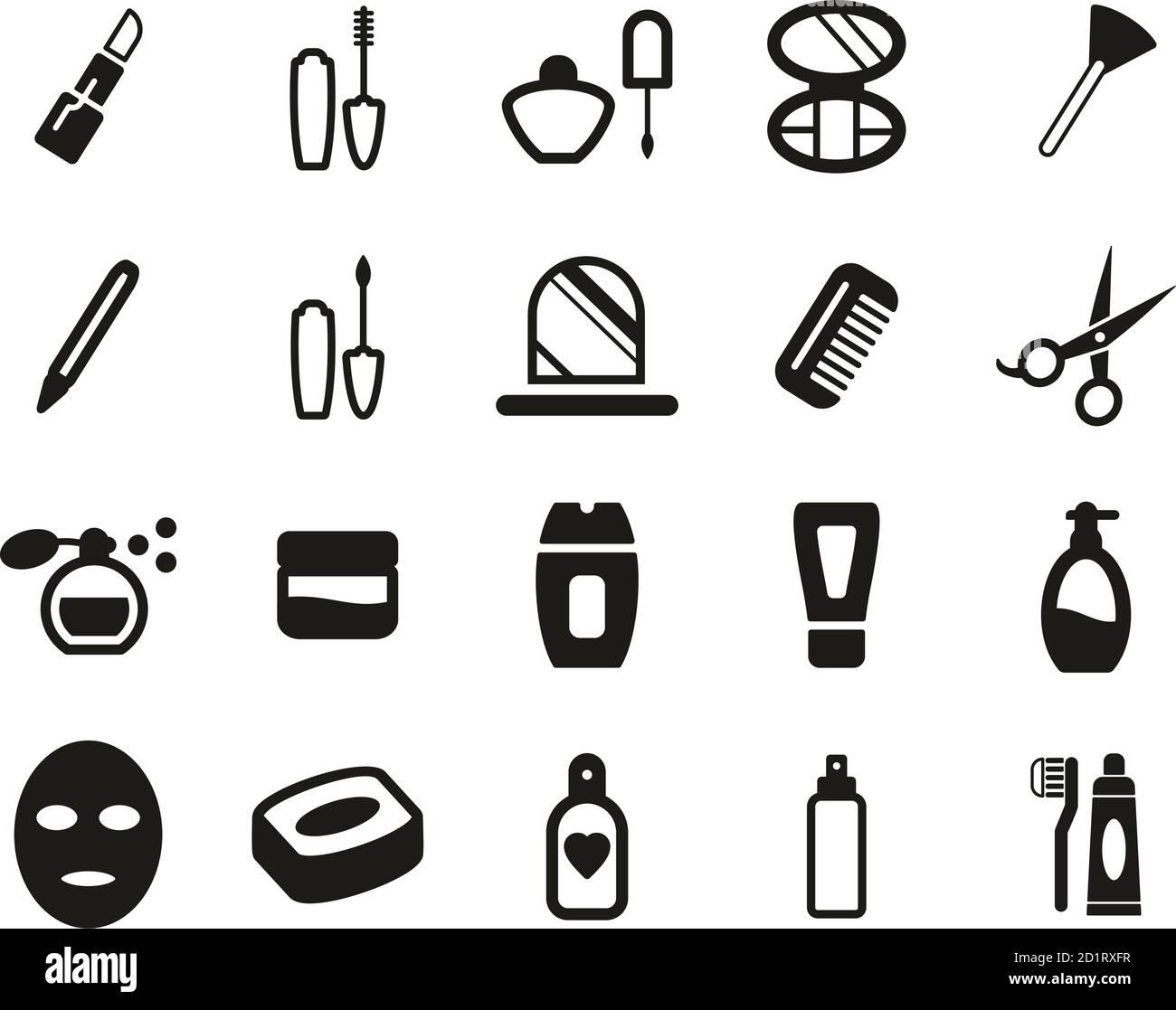 Beauty Products Or Cosmetics Icons Black & White Set Big Stock Vector Image  & Art - Alamy