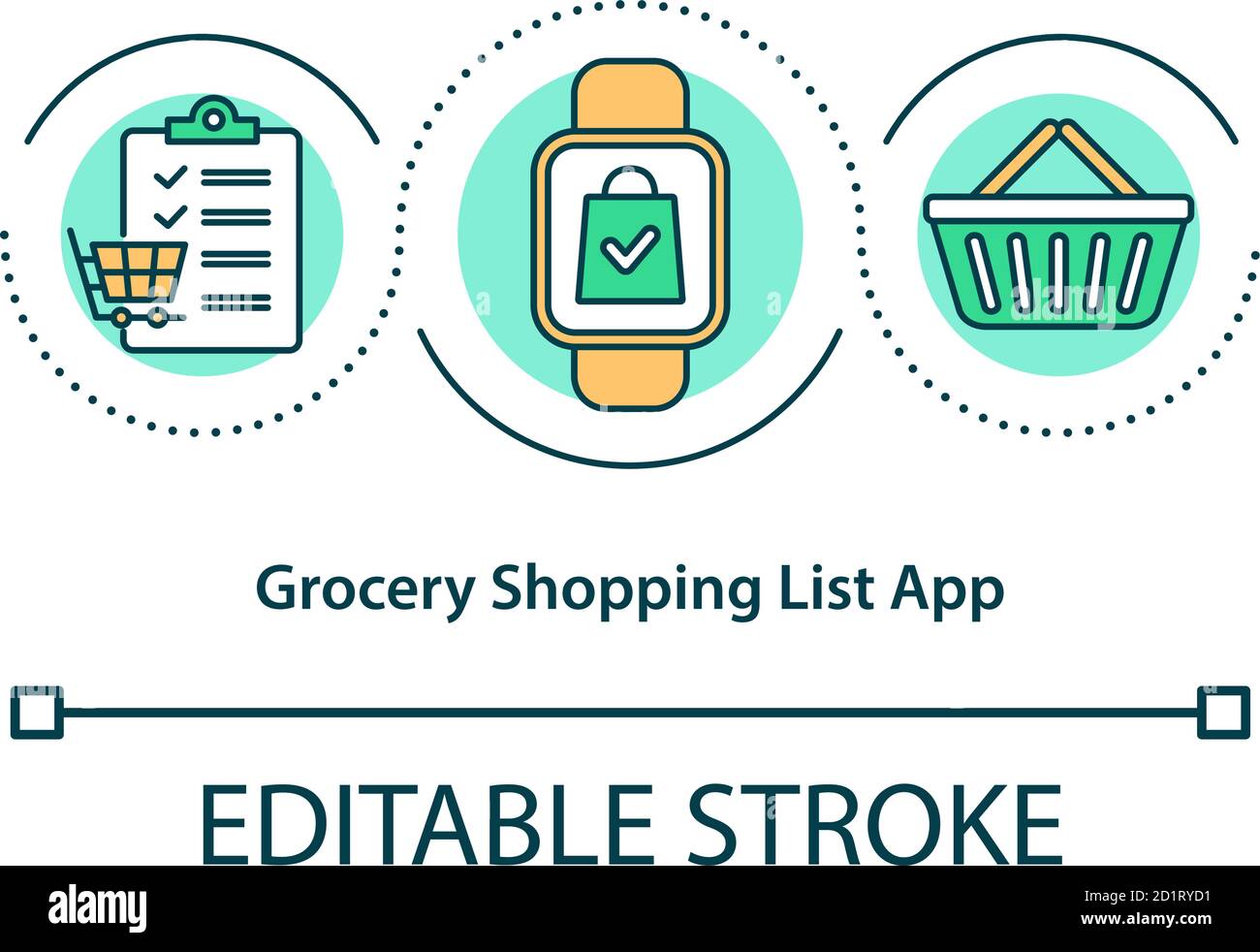 Grocery shopping list app concept icon stock vector image art alamy