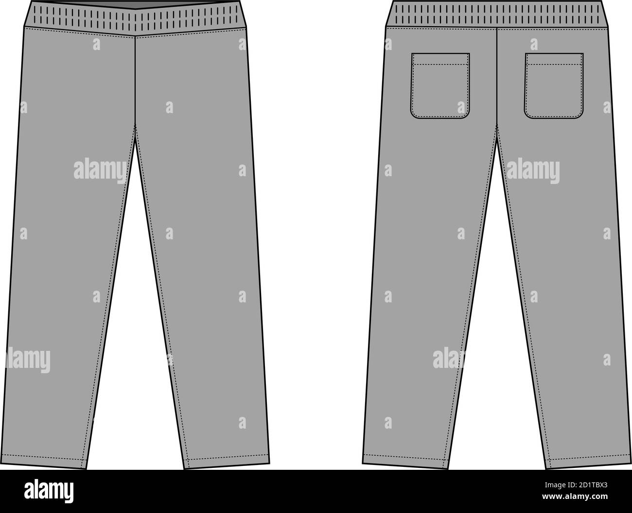 Casual jersey pants / sweat pants template vector illustration / gray Stock Vector
