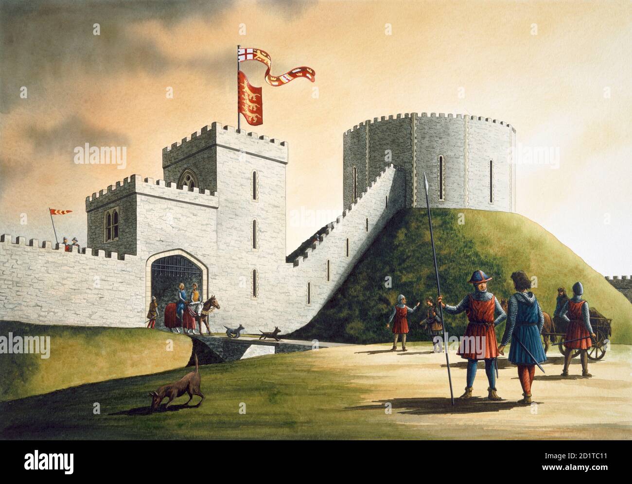 PICKERING CASTLE, North Yorkshire. Motte and bailey (stone castle