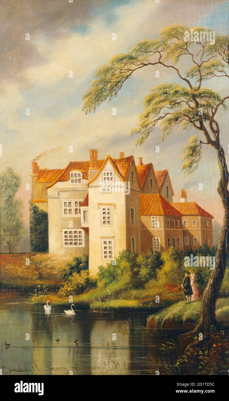 DOWN HOUSE, Kent. 'Breadsall Priory Residence of Dr Erasmus Darwin'. Grandfather of Charles Darwin. Oil painting by unknown artist. Stock Photo