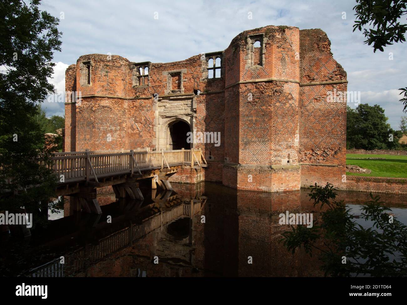 KIRBY MUXLOE CASTLE, Leicestershire. View of the Gatehouse and approach