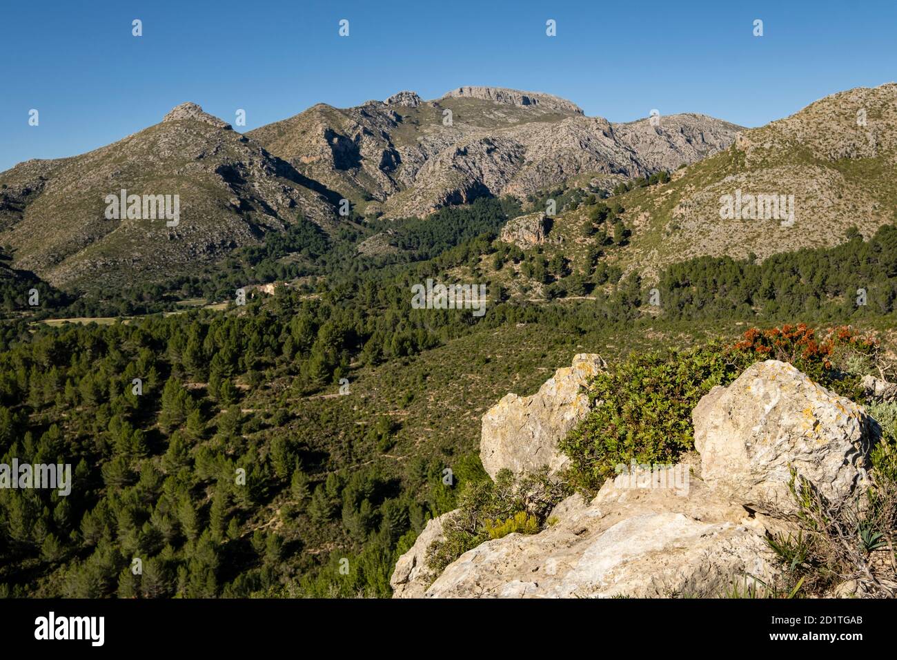 Mola de s'Esclop, 926 metros de altura,  Sierra de Tramuntana, Mallorca, Balearic Islands, Spain Stock Photo