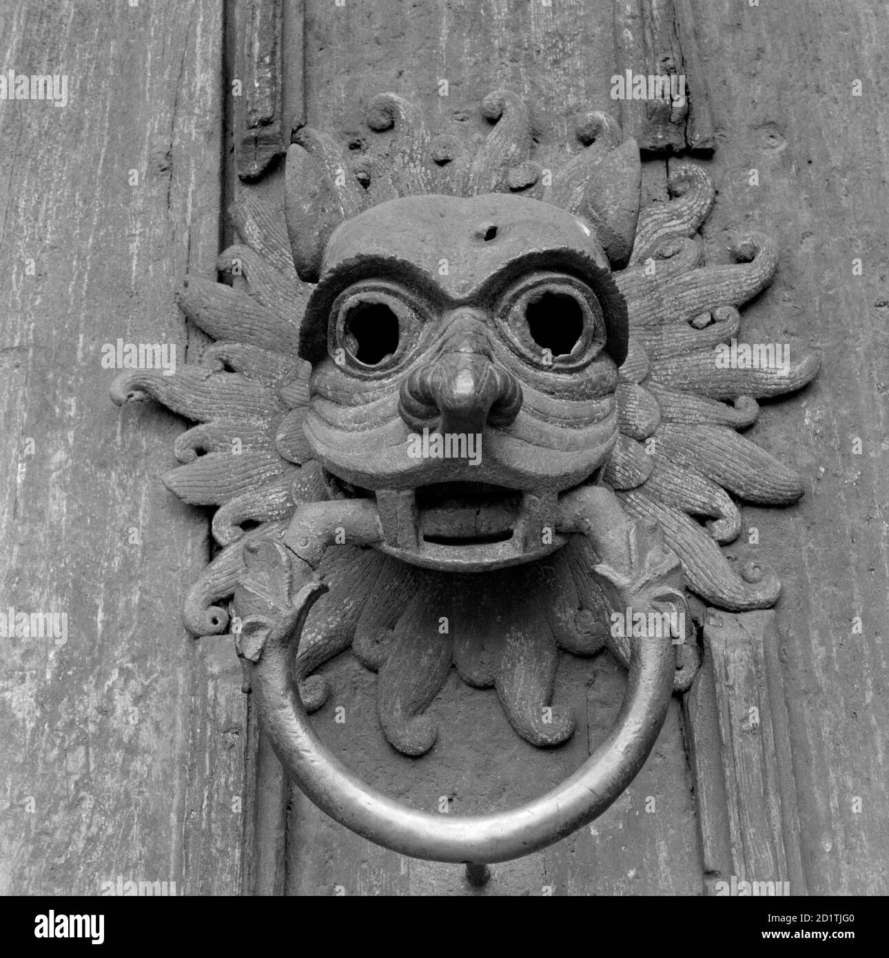 DURHAM CATHEDRAL, Durham. The famous Sanctuary door knocker on the north door of Durham Cathedral. The north door dates from 1140. Photographed by Eric de Mare between 1945 and 1980. Stock Photo