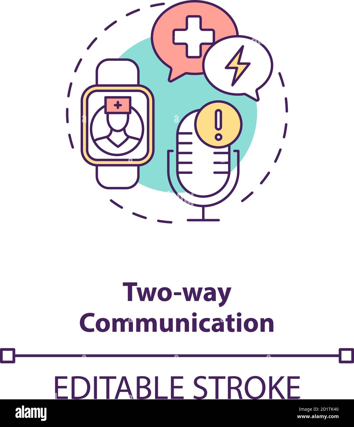 Two-way communication concept icon Stock Vector