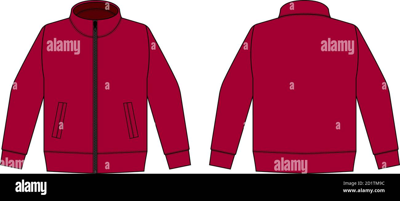 Casual jersey shirt (sports training wear ) vector illustration / red