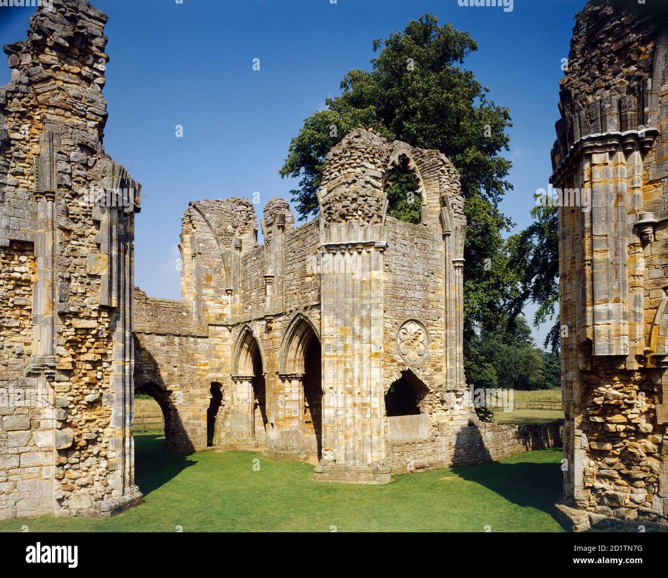 BAYHAM ABBEY, Kent. The north transept and presbytery from the south west. Stock Photo